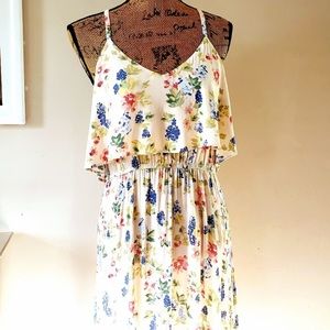 LC Lauren Conrad Floral Maxi Dress Slit Spring